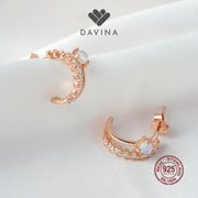 DAVINA Ladies Derine Earrings Rose Gold Plated Sterling Silver 925