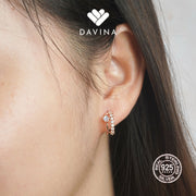 DAVINA Ladies Derine Earrings Rose Gold Plated Sterling Silver 925