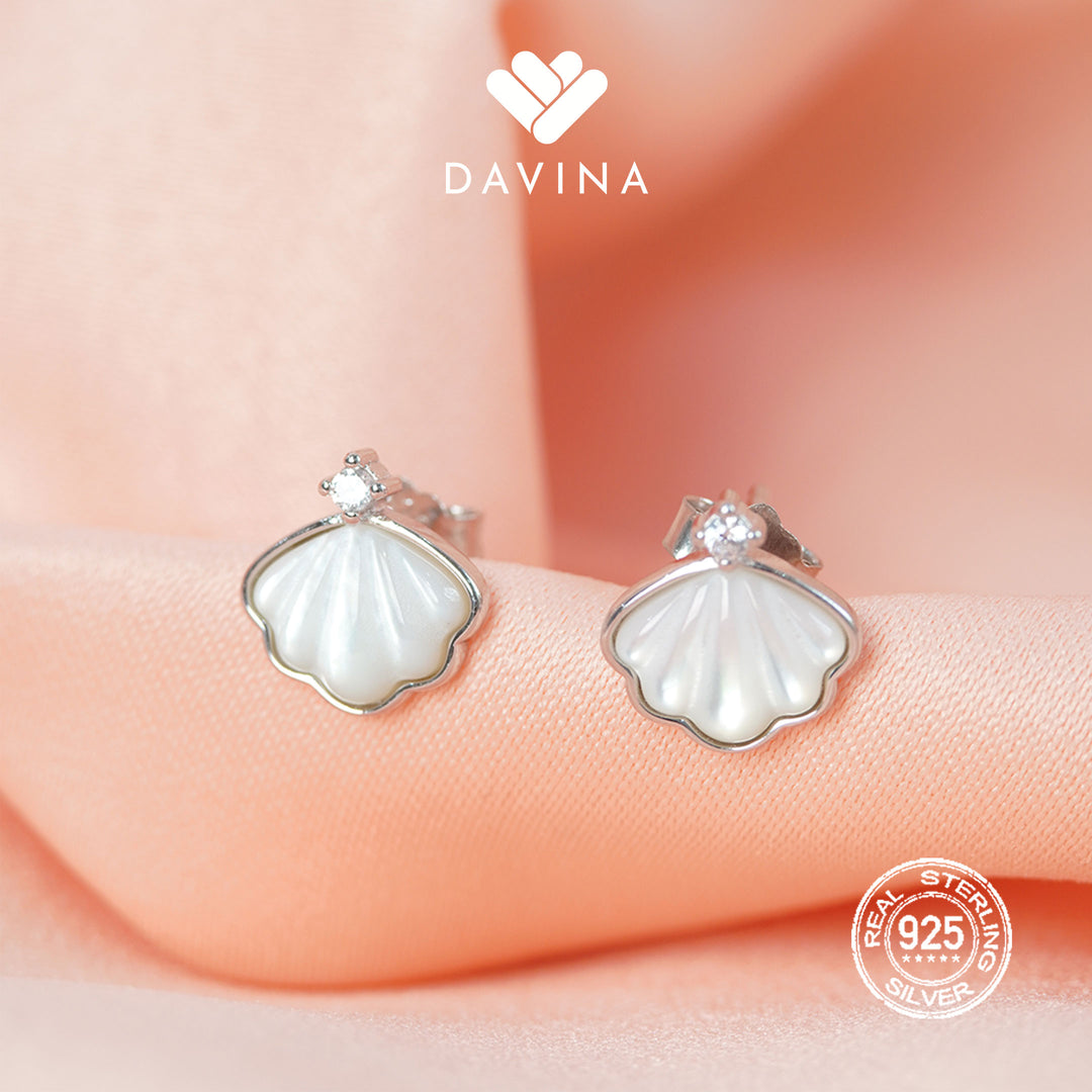 DAVINA Ladies Shell Earrings Sterling Silver 925