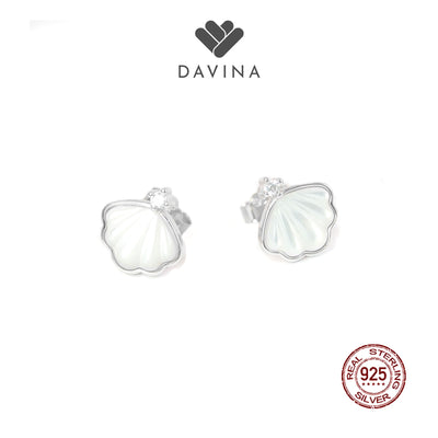 DAVINA Ladies Shell Earrings Sterling Silver 925