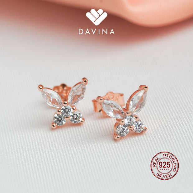 DAVINA Ladies Lukey Earrings Rose Gold Plated Sterling Silver 925