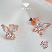 DAVINA Ladies Lukey Earrings Rose Gold Plated Sterling Silver 925