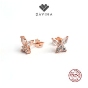 DAVINA Ladies Lukey Earrings Rose Gold Plated Sterling Silver 925