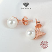 DAVINA Ladies Aishe Earrings Rose Gold Color Sterling Silver 925