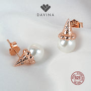 DAVINA Ladies Aishe Earrings Rose Gold Color Sterling Silver 925