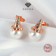 DAVINA Ladies Aishe Earrings Rose Gold Color Sterling Silver 925