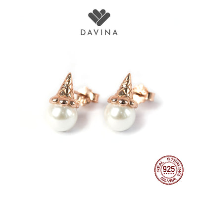 DAVINA Ladies Aishe Earrings Rose Gold Color Sterling Silver 925