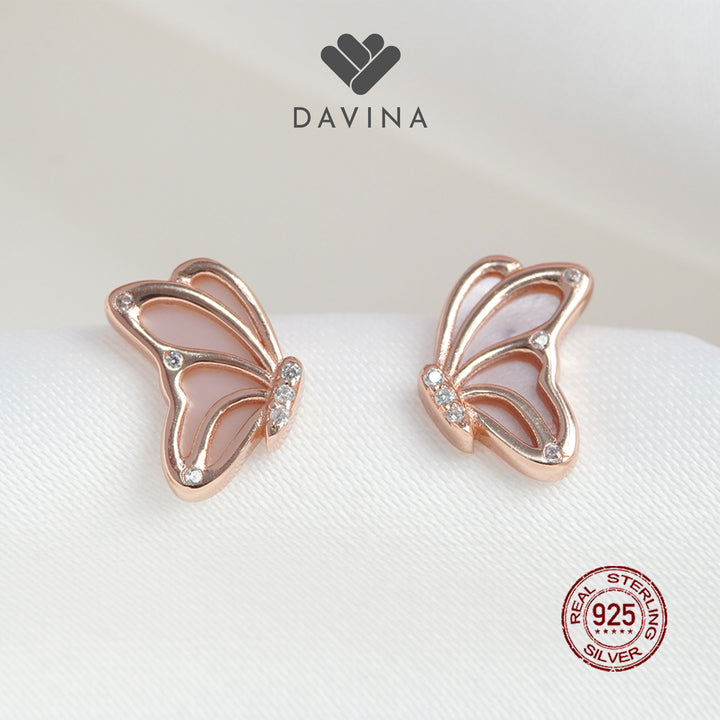 DAVINA Ladies Charlotte Earrings Rose Gold Color Sterling Silver 925