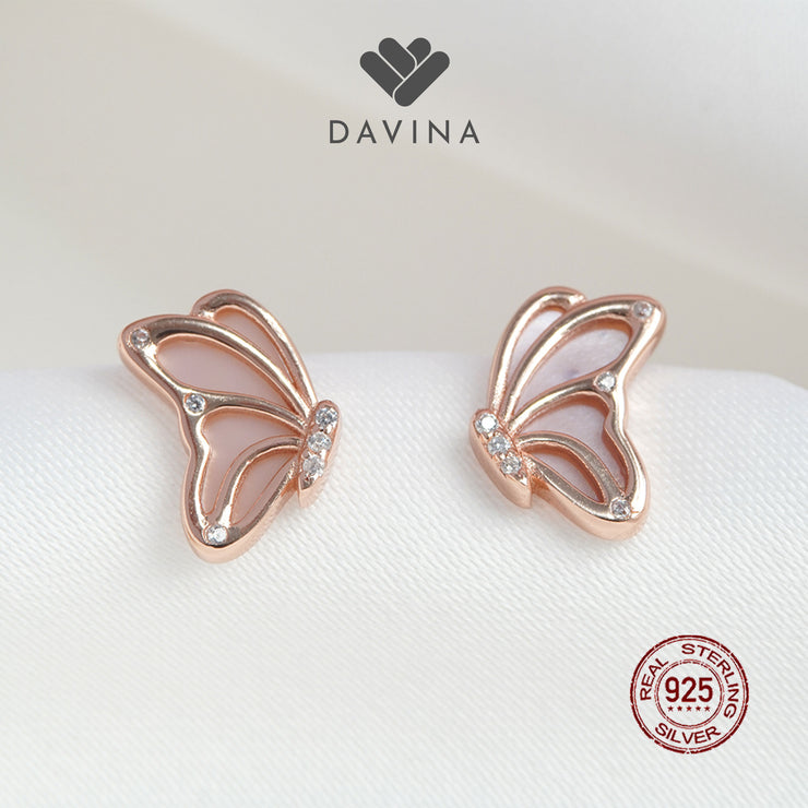 DAVINA Ladies Charlotte Earrings Rose Gold Color Sterling Silver 925