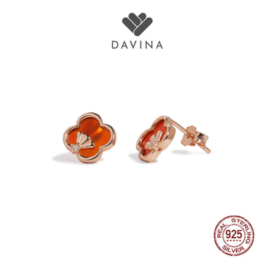 DAVINA Ladies Valisya Earrings Rose Gold Color Sterling Silver 925