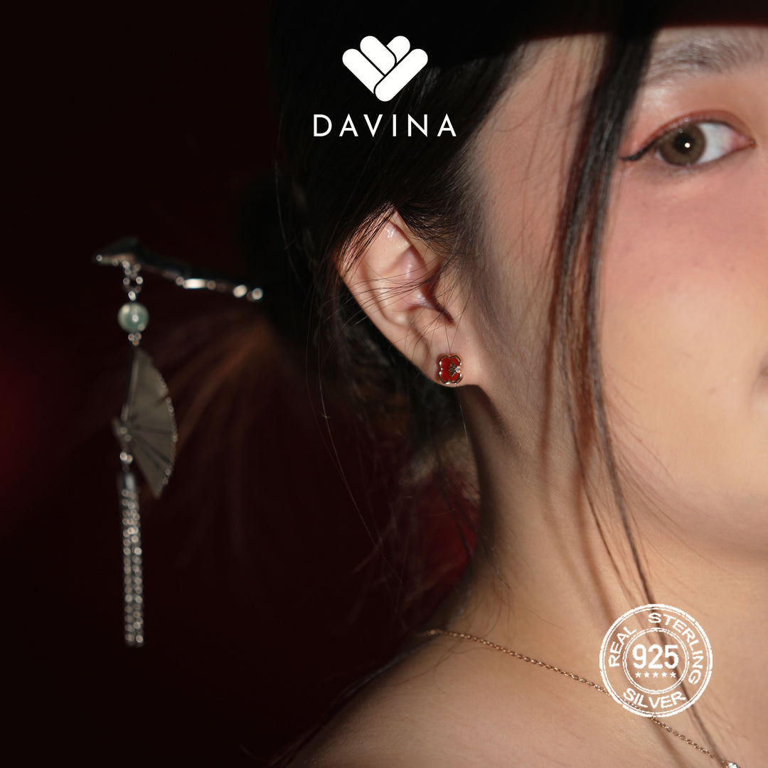 DAVINA Ladies Valisya Earrings Rose Gold Color Sterling Silver 925