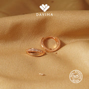 DAVINA Ladies Ling Earrings Rose Gold Color S925