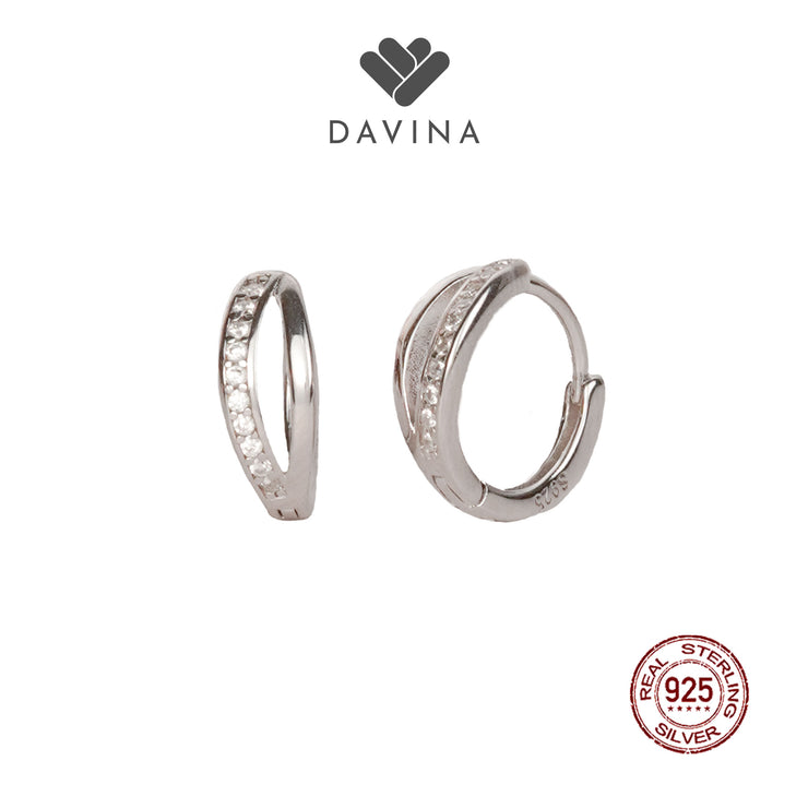 DAVINA Ladies Ling Earrings Silver Color S925