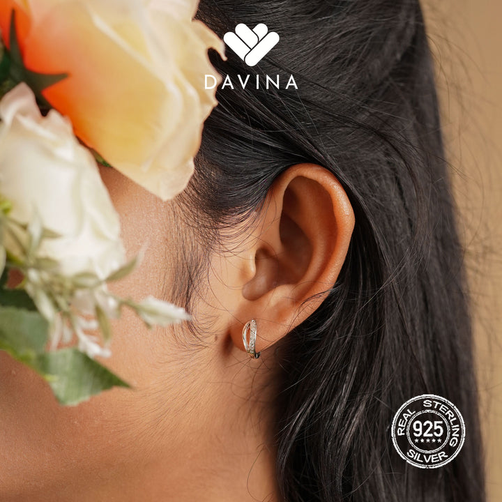 DAVINA Ladies Ling Earrings Sterling Silver 925