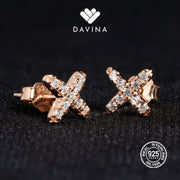 DAVINA Ladies Xionne Earrings Rose Gold Color Sterling Silver 925