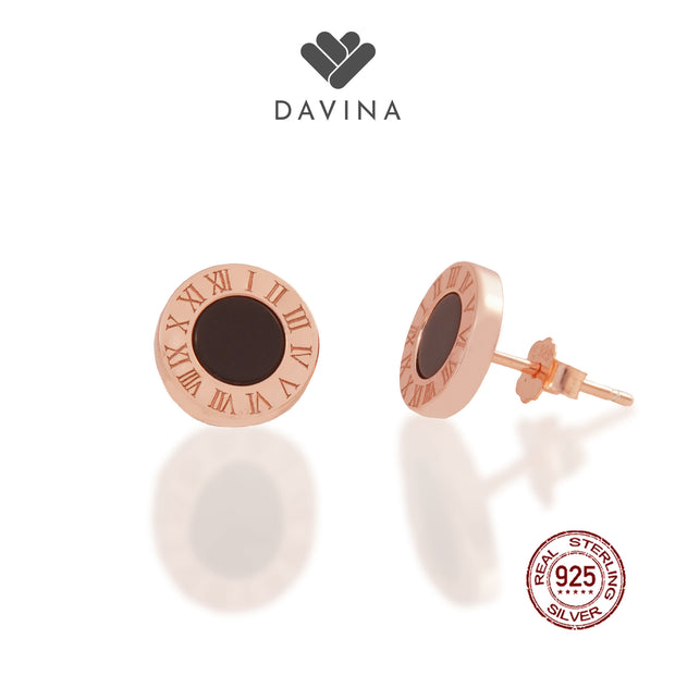 DAVINA Ladies Bellany Earrings Rose Gold Color Sterling Silver 925