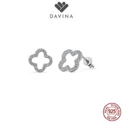 DAVINA Ladies Fleur Earrings Sterling Silver 925