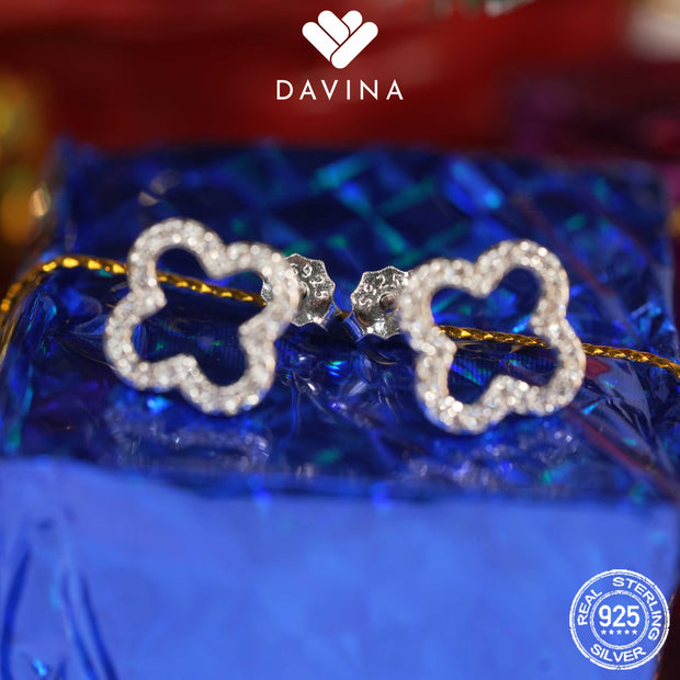 DAVINA Ladies Fleur Earrings Sterling Silver 925