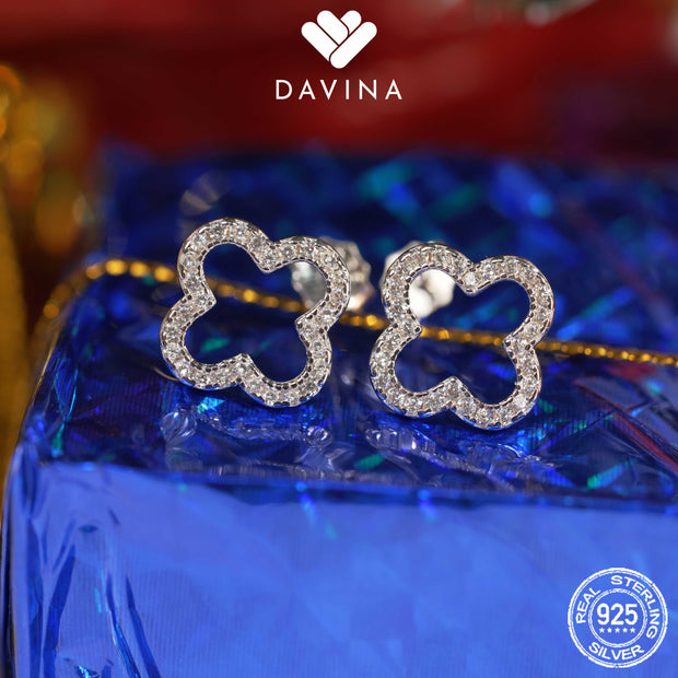 DAVINA Ladies Fleur Earrings Sterling Silver 925