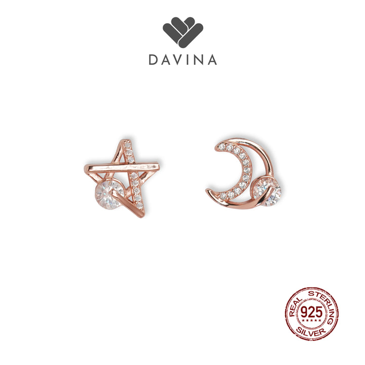 DAVINA Ladies Talasha Earrings Rose Gold Color Sterling Silver 925