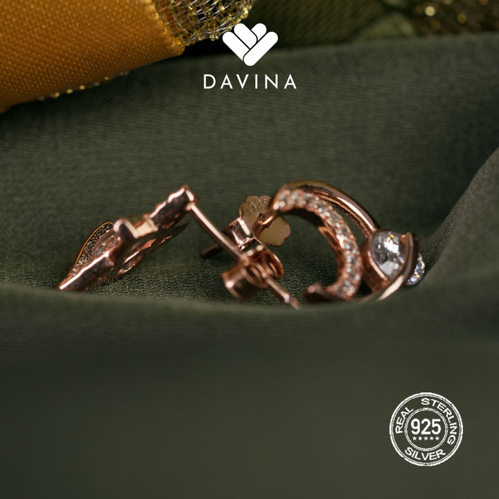 DAVINA Ladies Talasha Earrings Rose Gold Color Sterling Silver 925