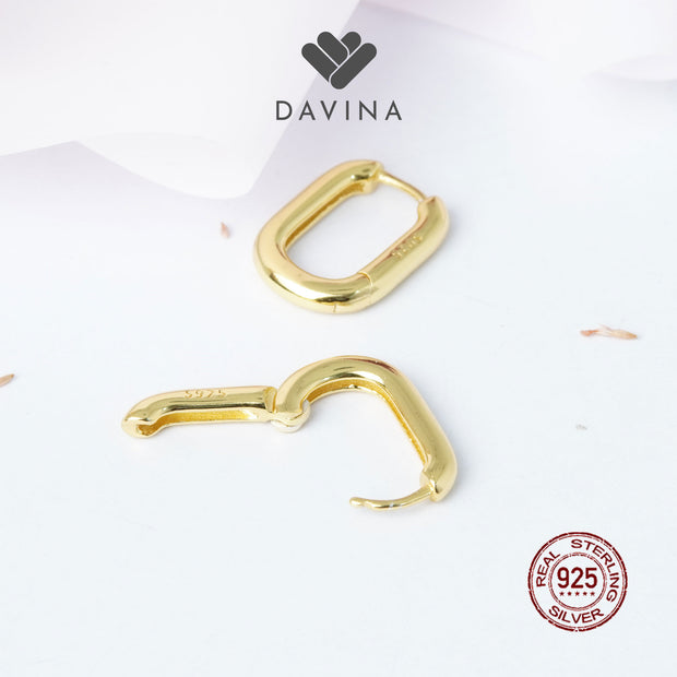 DAVINA Ladies Billie Earrings Gold Color Sterling Silver 925