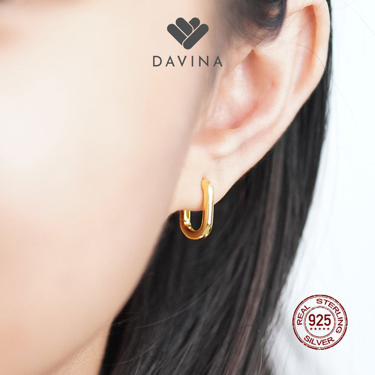 DAVINA Ladies Billie Earrings Gold Color Sterling Silver 925