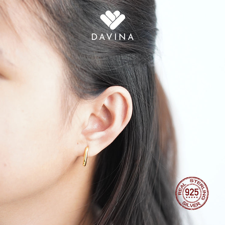 DAVINA Ladies Billie Earrings Gold Color Sterling Silver 925