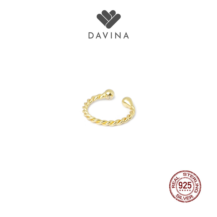 DAVINA Ladies Kara Earrings Gold Color Sterling Silver 925