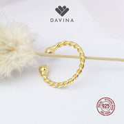 DAVINA Ladies Kara Earrings Gold Color Sterling Silver 925