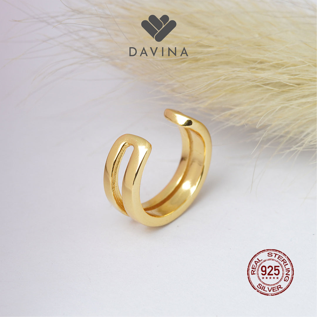 DAVINA Ladies Xena Earrings Gold Color Sterling Silver 925