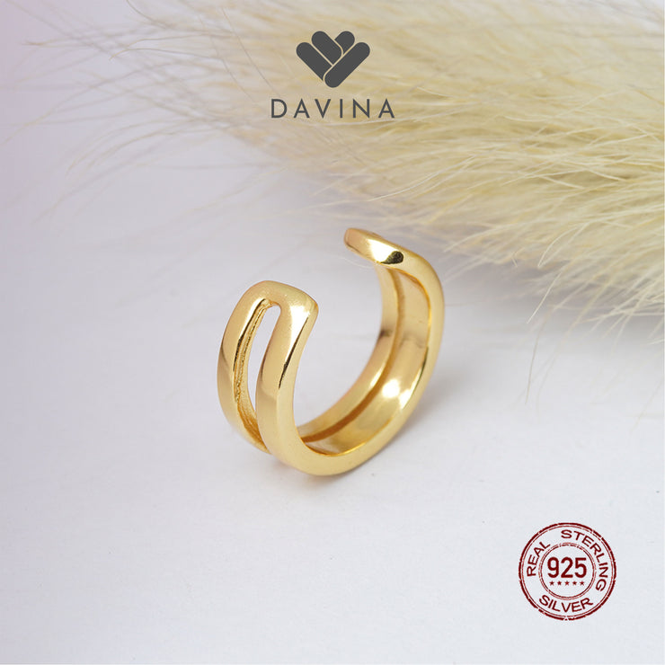 DAVINA Ladies Xena Earrings Gold Color Sterling Silver 925