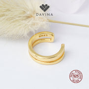 DAVINA Ladies Xena Earrings Gold Color Sterling Silver 925