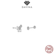 DAVINA Ladies Onav Earrings Sterling Silver 925