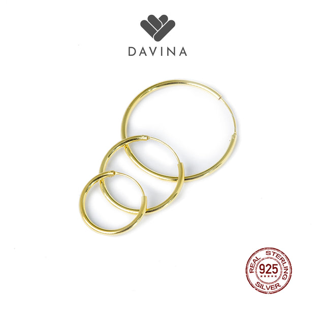 DAVINA Ladies Aqilla Earrings Gold Color Sterling Silver 925