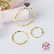 DAVINA Ladies Aqilla Earrings Gold Color Sterling Silver 925