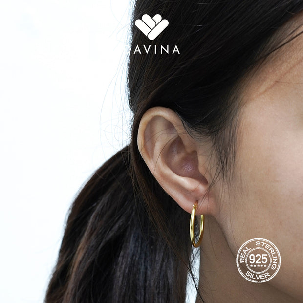 DAVINA Ladies Aqilla Earrings Gold Color Sterling Silver 925