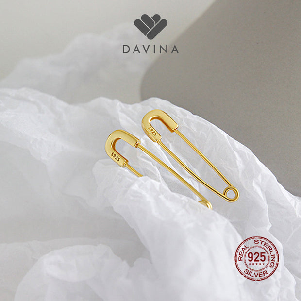 DAVINA Ladies Delice Earrings Gold Color Sterling Silver 925