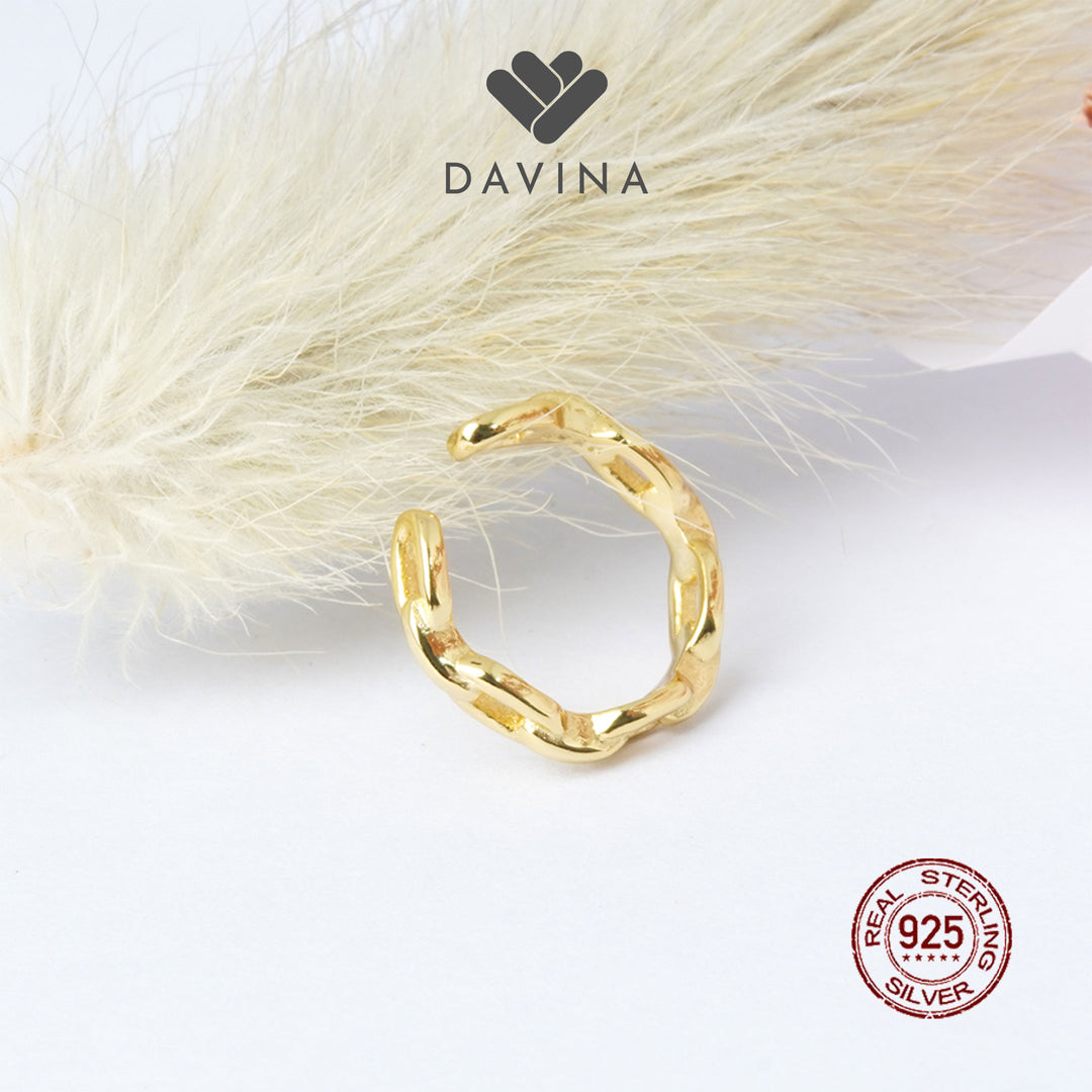 DAVINA Ladies Fay Earrings Gold Color Sterling Silver 925