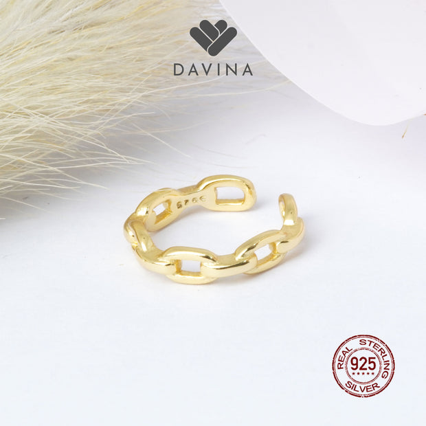 DAVINA Ladies Fay Earrings Gold Color Sterling Silver 925