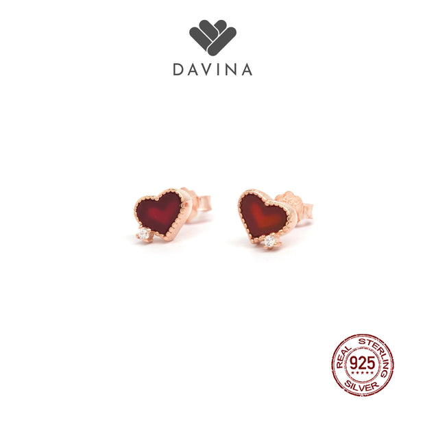 DAVINA Ladies Lovels Earrings Rose Gold Color Sterling Silver 925