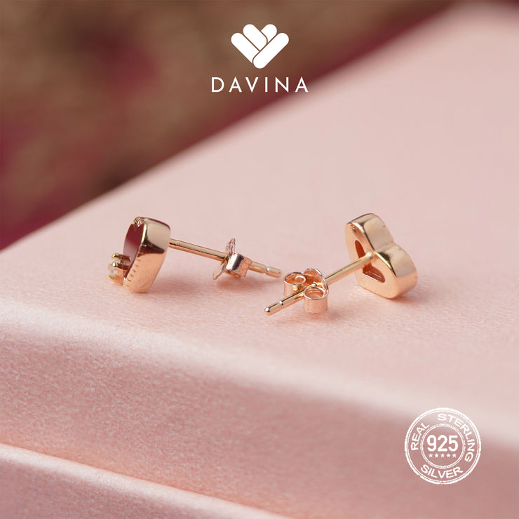 DAVINA Ladies Lovels Earrings Rose Gold Color Sterling Silver 925