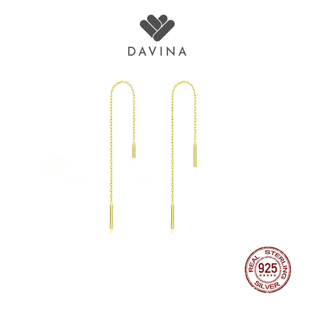 DAVINA Ladies Delilah Earrings Gold Color Sterling Silver 925