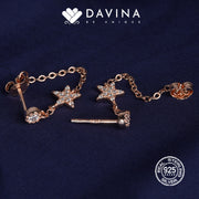 DAVINA Ladies Lylia Earrings Rose Gold Color Sterling Silver 925