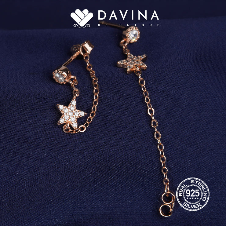 DAVINA Ladies Lylia Earrings Rose Gold Color Sterling Silver 925