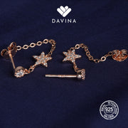 DAVINA Ladies Lylia Earrings Rose Gold Color Sterling Silver 925