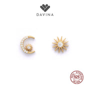 DAVINA Ladies Xylia Earrings Gold Color Sterling Silver 925