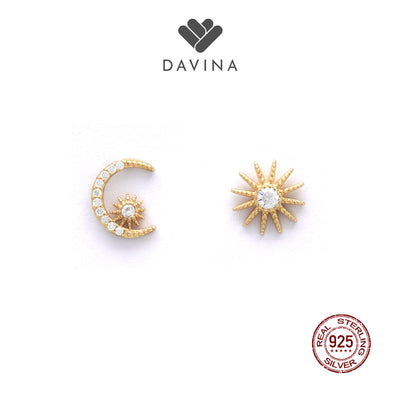 DAVINA Ladies Xylia Earrings Gold Color Sterling Silver 925