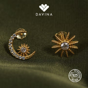 DAVINA Ladies Xylia Earrings Gold Color Sterling Silver 925