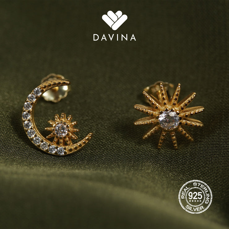 DAVINA Ladies Xylia Earrings Gold Color Sterling Silver 925